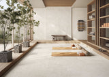 Carmel White Minimal Stone Effect Matt Porcelain Wall & Floor Tile 1000x1000mm, view 2