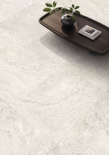 Carmel White Varied Stone Effect Matt Porcelain Wall & Floor Tile 600x1200mm