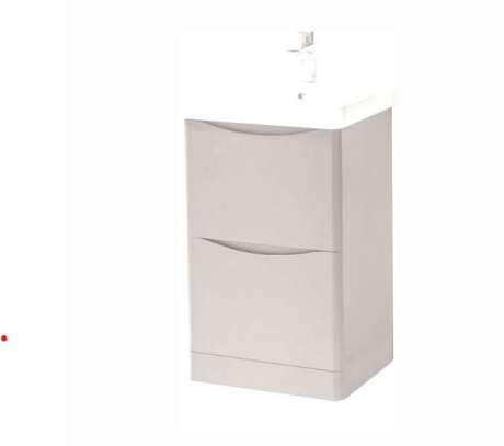 Kartell K-VIT Arc 600mm Floor Standing 2 Drawer Unit with Ceramic Basin - Cashmere