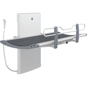 Pressalit SCT 3000 electrically height adjustable shower change table, graphite grey