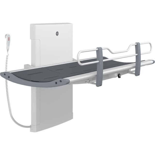 Pressalit SCT 3000 electrically height adjustable shower change table, graphite grey