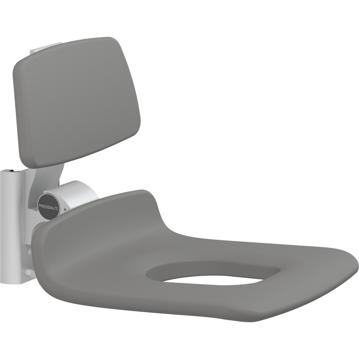 Pressalit PLUS replacement shower seat – 450 mm – Backrest Only, With Aperture, Anthracite