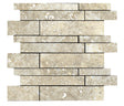 Charleston beige travertine-effect matt porcelain brick mosaic sheet 300x300mm for walls and floors