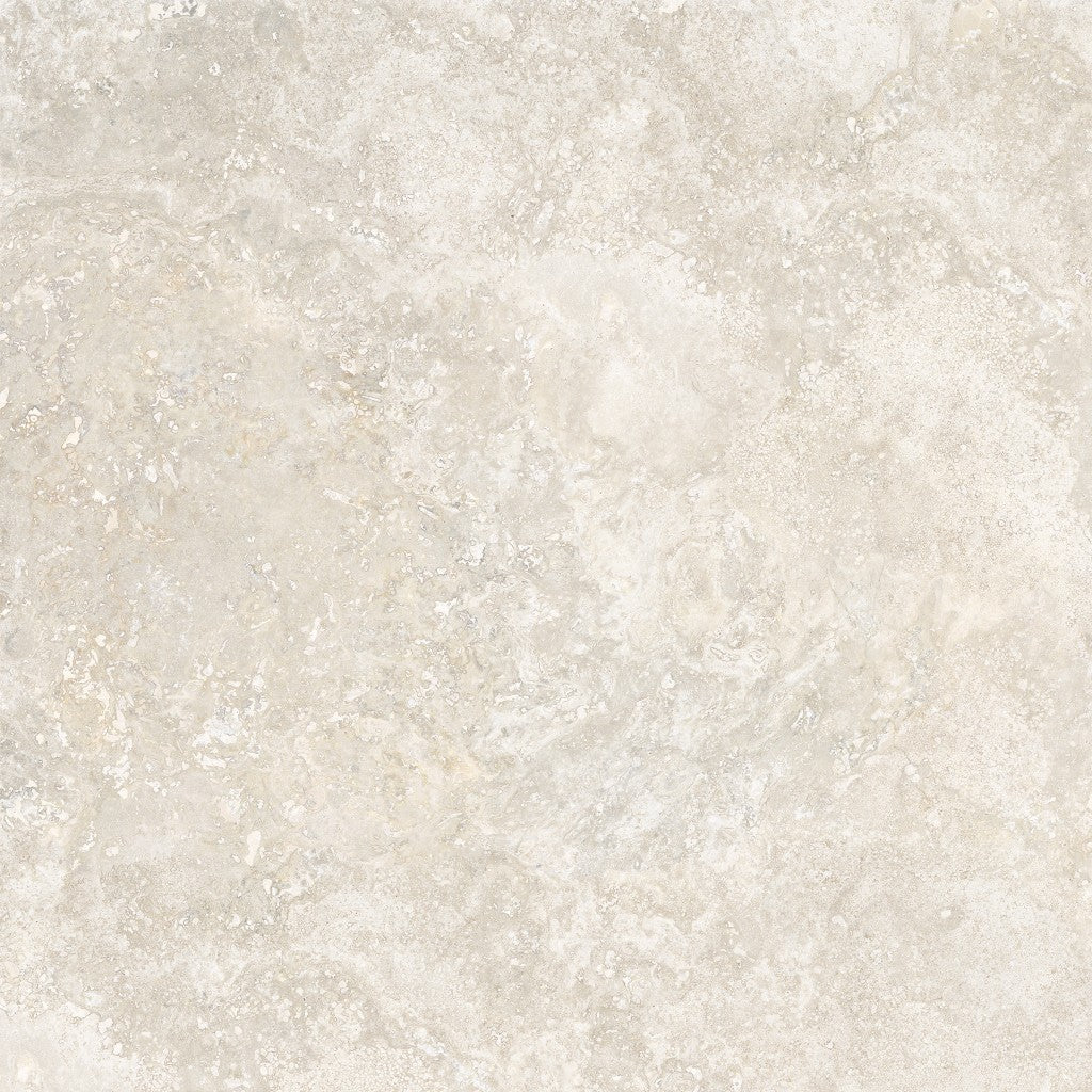 Charleston beige travertine-effect matt porcelain 1200x1200mm slab laid on a floor