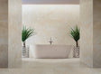 Charleston beige travertine-effect matt porcelain wall and floor tile 600x1200mm, main view