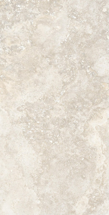 Charleston beige travertine-effect matt porcelain 600x1200mm tile laid on a floor