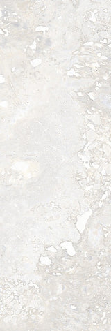 Charleston grey travertine-effect matt porcelain 100x300mm brick tile, room setting