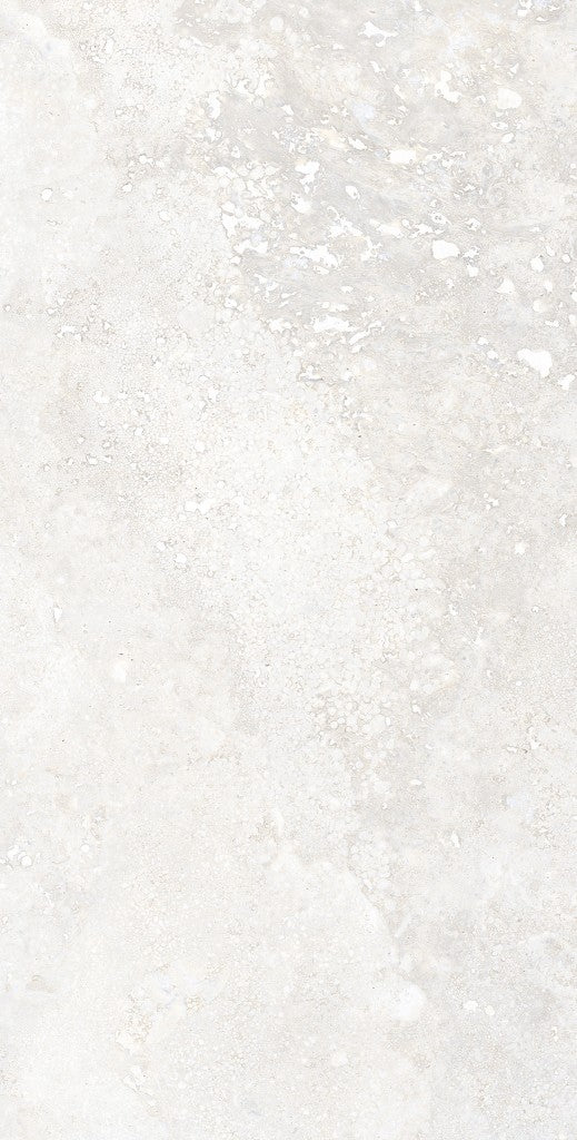 Charleston grey travertine-effect matt porcelain 300x600mm tile, room setting