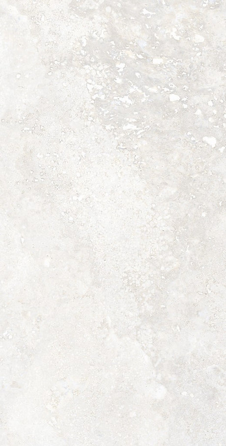 Charleston grey travertine-effect matt porcelain 300x600mm tile, room setting