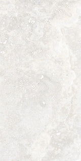 Charleston grey travertine-effect matt porcelain 300x600mm tile, surface detail