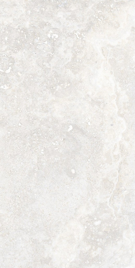 Charleston grey travertine-effect matt porcelain 300x600mm tile, surface detail
