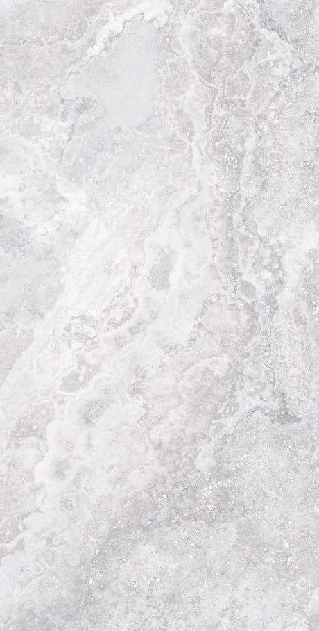 Charleston grey travertine-effect matt porcelain 600x1200mm tile, room setting