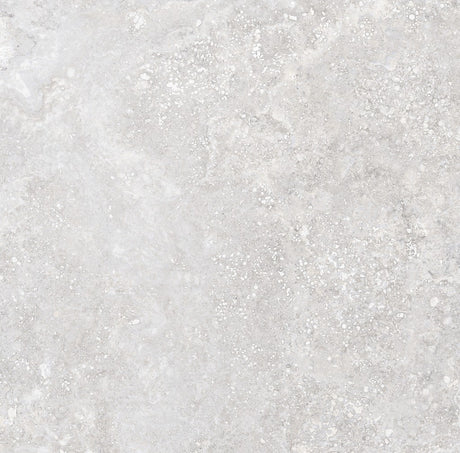 Charleston grey travertine-effect matt porcelain 600x600mm tile on a wall