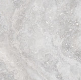 Charleston grey travertine-effect matt porcelain 600x600mm tile, room setting