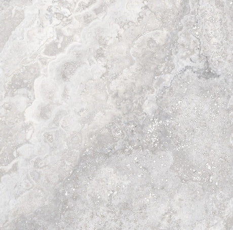 Charleston grey travertine-effect matt porcelain 600x600mm tile, surface detail