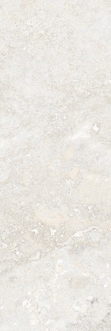 Charleston white travertine-effect matt porcelain wall and floor tile 100x300mm, main view