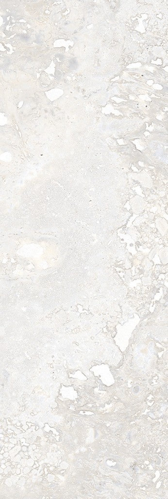 Charleston white travertine-effect matt porcelain 100x300mm brick tile, room setting