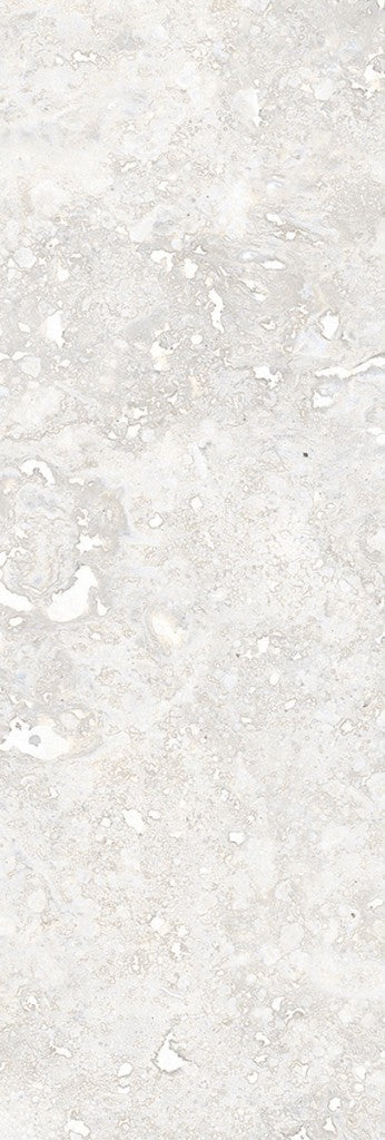 Charleston white travertine-effect matt porcelain 100x300mm brick tile, close-up