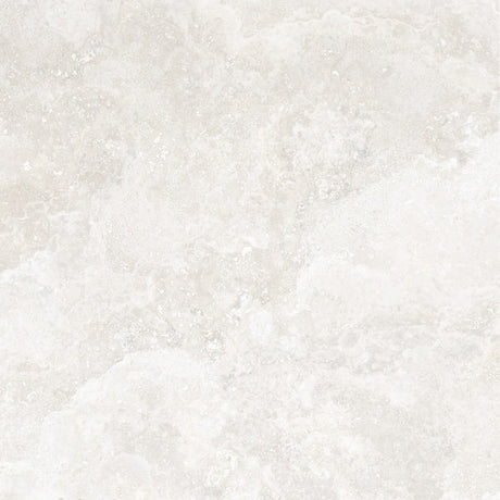 Charleston white travertine-effect matt porcelain 1200x1200mm slab, room setting