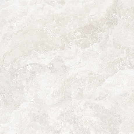 Charleston white travertine-effect matt porcelain 1200x1200mm slab, close-up of veining