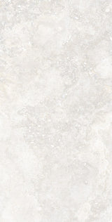 Charleston white travertine-effect matt porcelain 600x1200mm tile in a bathroom