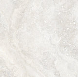 Charleston white travertine-effect matt porcelain wall and floor tile 600x600mm, main view