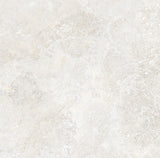 Charleston white travertine-effect matt porcelain 600x600mm tile, room setting