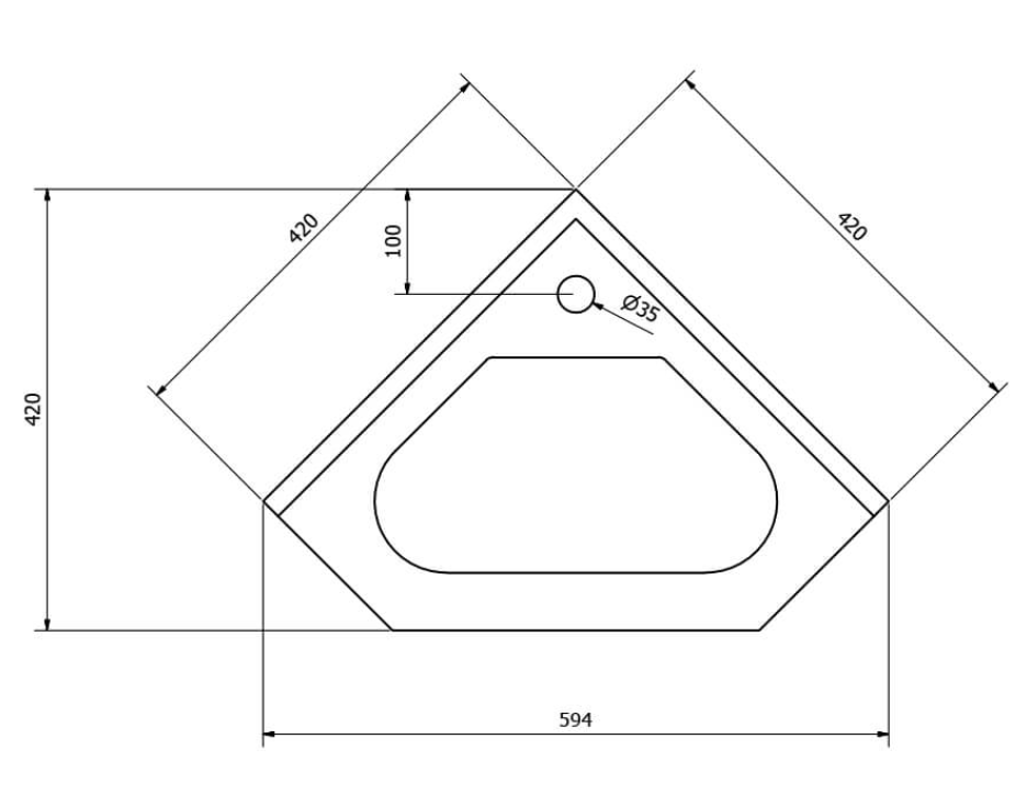Kartell K-VIT Impakt Corner Vanity Unit with Basin-White Gloss (IMP405CORN RWFCORNBAS)