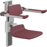 Pressalit PLUS shower seat – 310 mm Manual – Back & Armrests, Standard Seat, Red