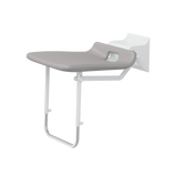 Pressalit VALUE IV folding shower seat with support leg – view 3