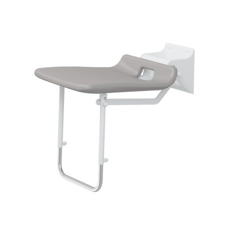 Pressalit VALUE IV folding shower seat with support leg – view 3