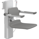 Pressalit PLUS shower seat – 450 mm Electric – Back & Armrests, Standard Seat, Anthracite