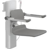 Pressalit PLUS shower seat – 450 mm Electric – Back & Armrests, Standard Seat, Anthracite