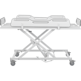 Pressalit MSCT 4 shower change trolley with four fold-down sides