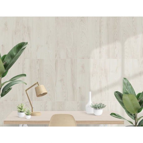 Del Mar white oak wood-effect anti-slip porcelain plank 202x802mm, room setting