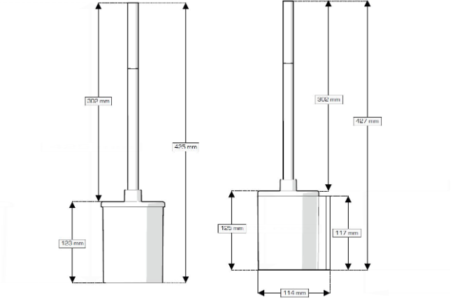 AKW Onyx Toilet Brush Black and Chrome (23687)