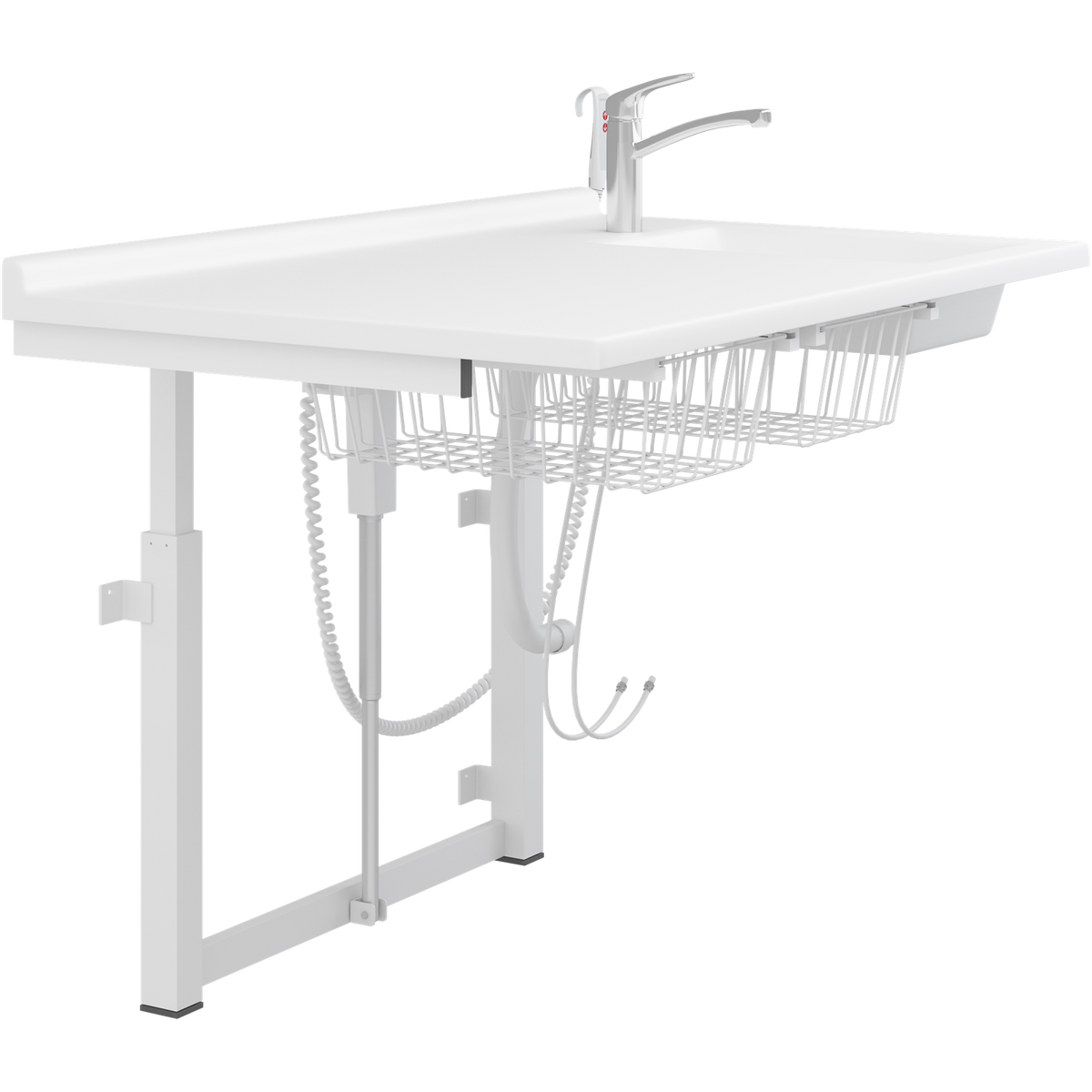 Pressalit daycare changing table with integrated sink and mixer tap