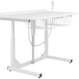 Pressalit freestanding daycare changing table with wire baskets