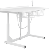 Pressalit freestanding daycare changing table with wire baskets
