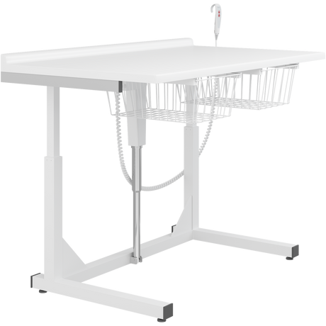Pressalit freestanding daycare changing table with wire baskets