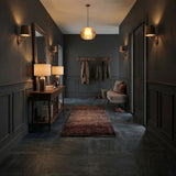 Edgartown black stone effect matt porcelain wall and floor tile 600x600mm in a room setting