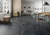 Edgartown black 600x600mm porcelain tile