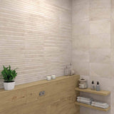 Edgartown bone overlap decor wall tile 270x420mm shown with the plain bone tile