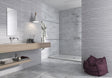 Edgartown grey stone effect matt ceramic wall tile 300x900mm