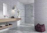 Edgartown grey stone effect matt ceramic wall tile 300x900mm