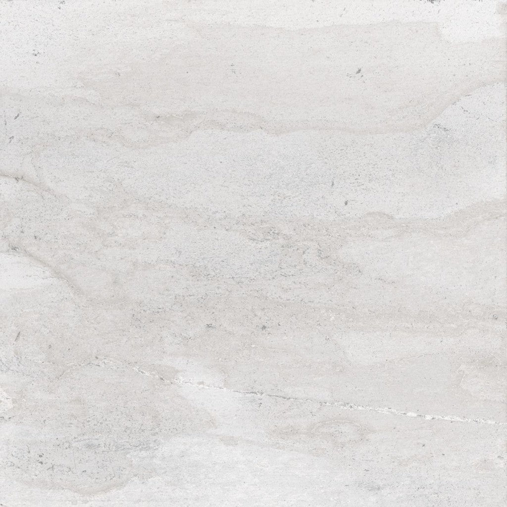 Edgartown white stone effect matt porcelain 600x600mm tile close-up