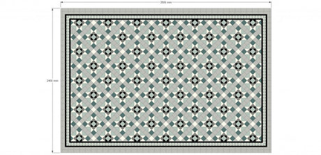 Edisto emerald green Victorian pattern matt porcelain floor tile close-up
