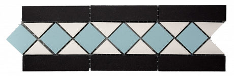Edisto emerald green Victorian style matt porcelain border floor tile 285x93mm