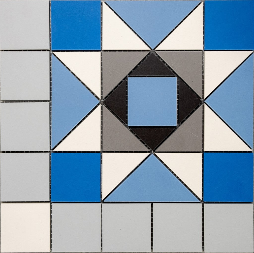 Versille Pattern Tile Edisto Ocean Blue Victorian Pattern Matt Porcelain Floor Tile 338x338mm ...