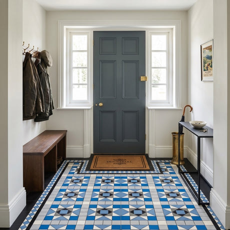 Edisto ocean blue Victorian style porcelain border detail
